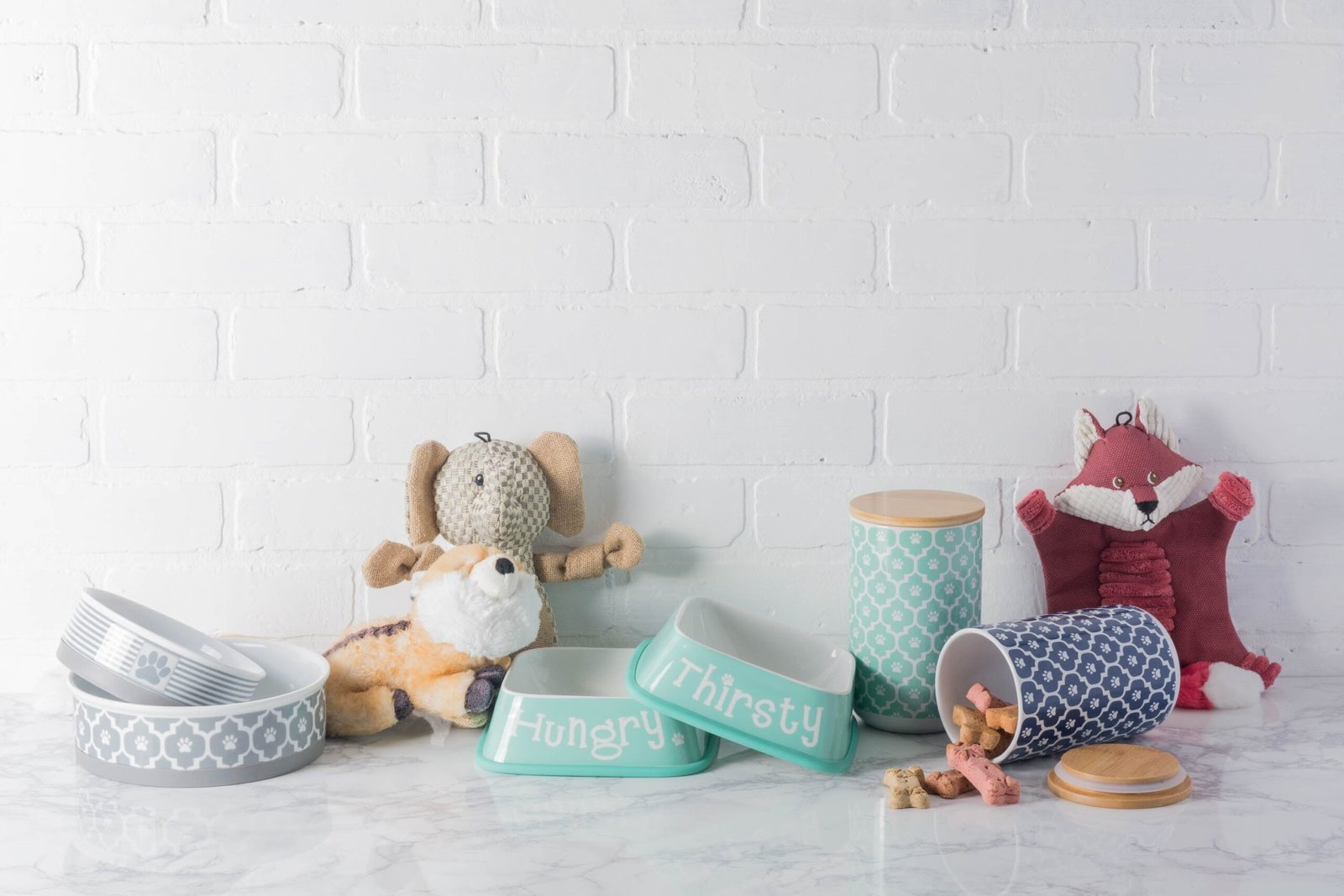 nautical blue lattice paw print pet treat canister 4.5 cup capacity