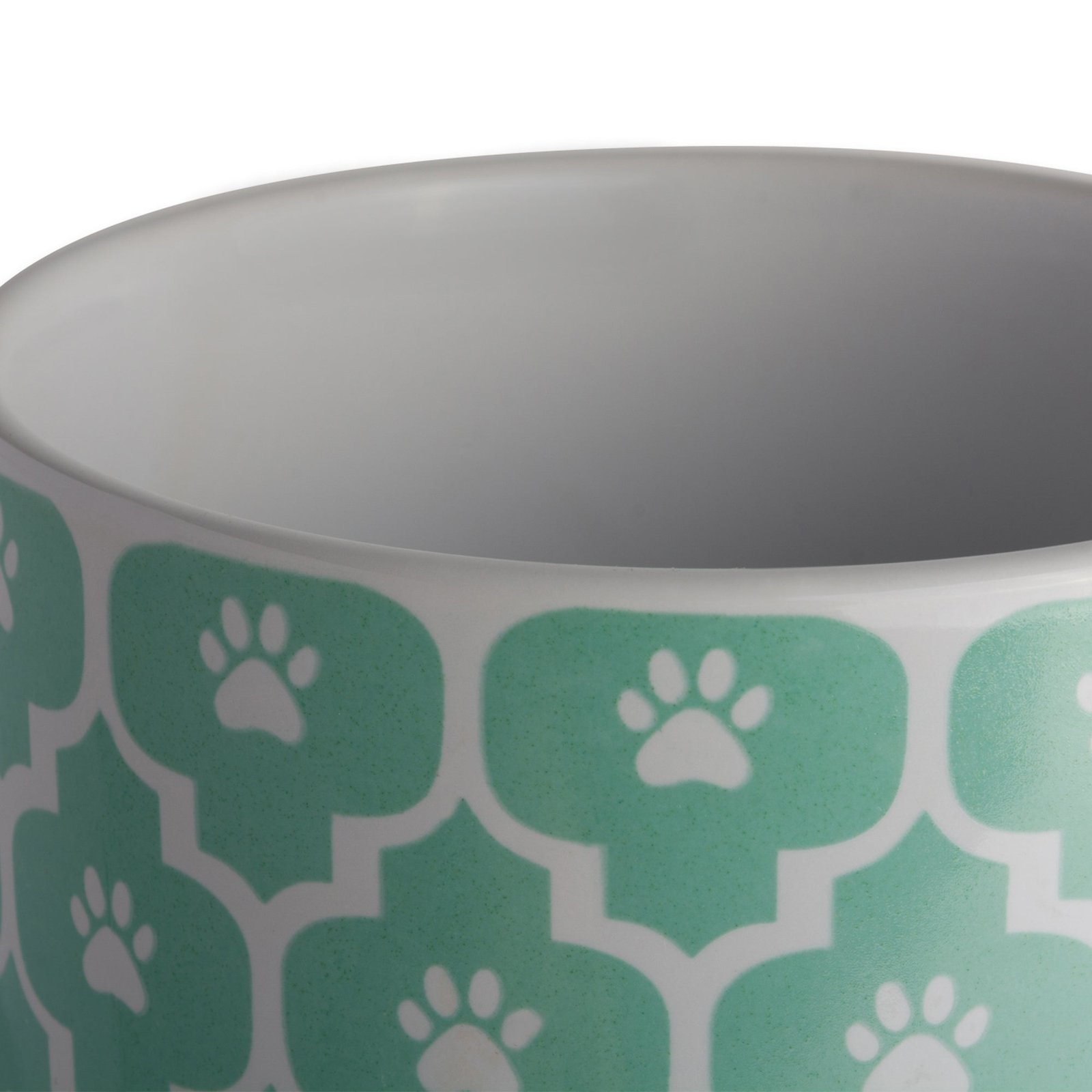 aqua lattice paw print pet treat canister 4.5 cup capacity