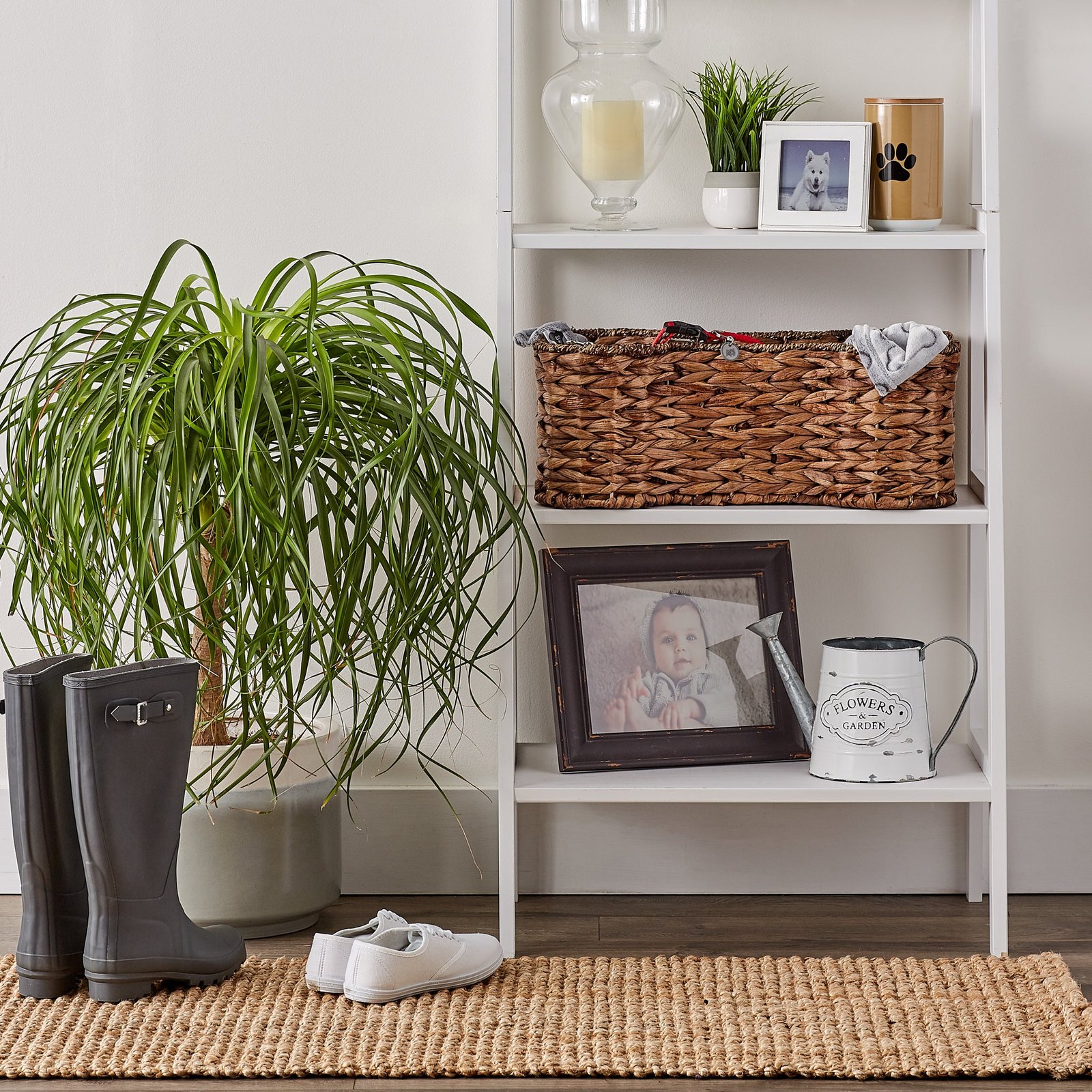 bone dry hyacinth pet storage basket, bone shaped, brown, medium 21x13x8"