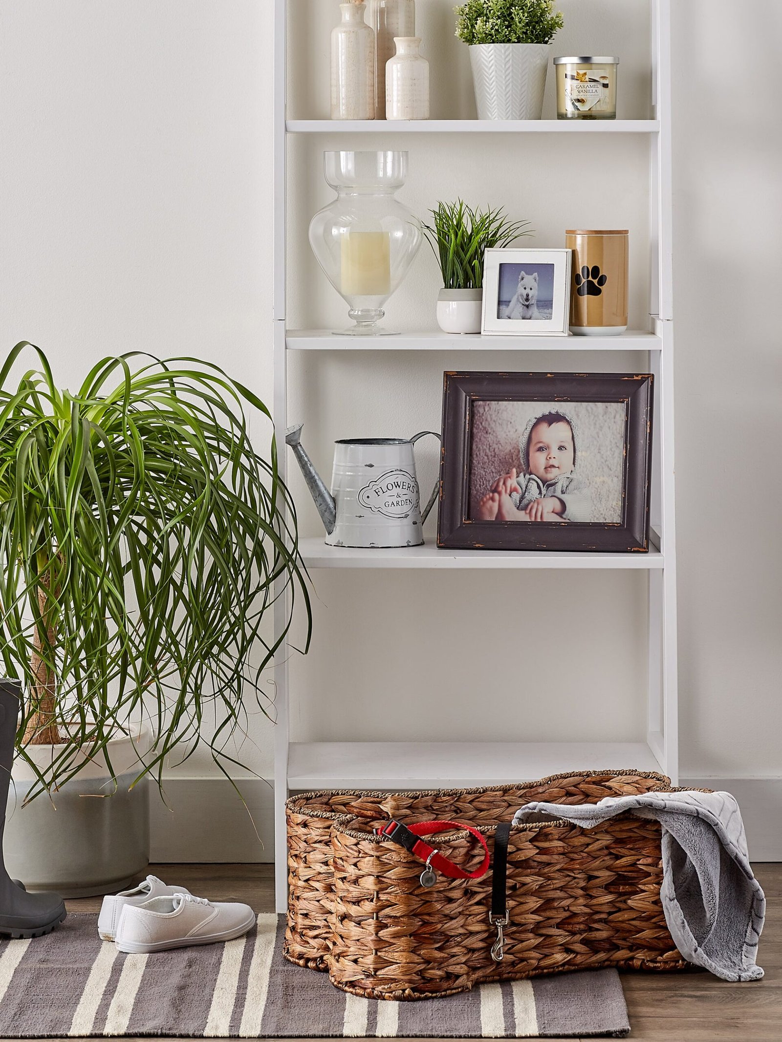 bone dry hyacinth pet storage basket, bone shaped, brown, large 24x15x9"