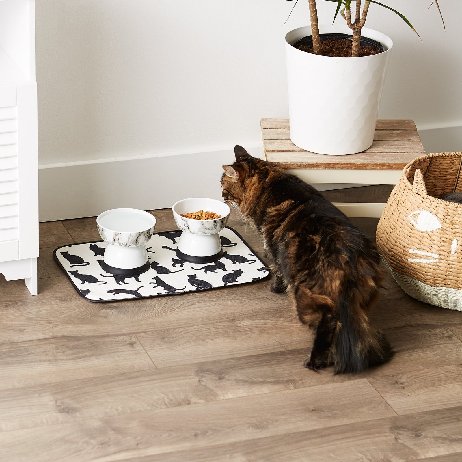 cat silhouette pet mat