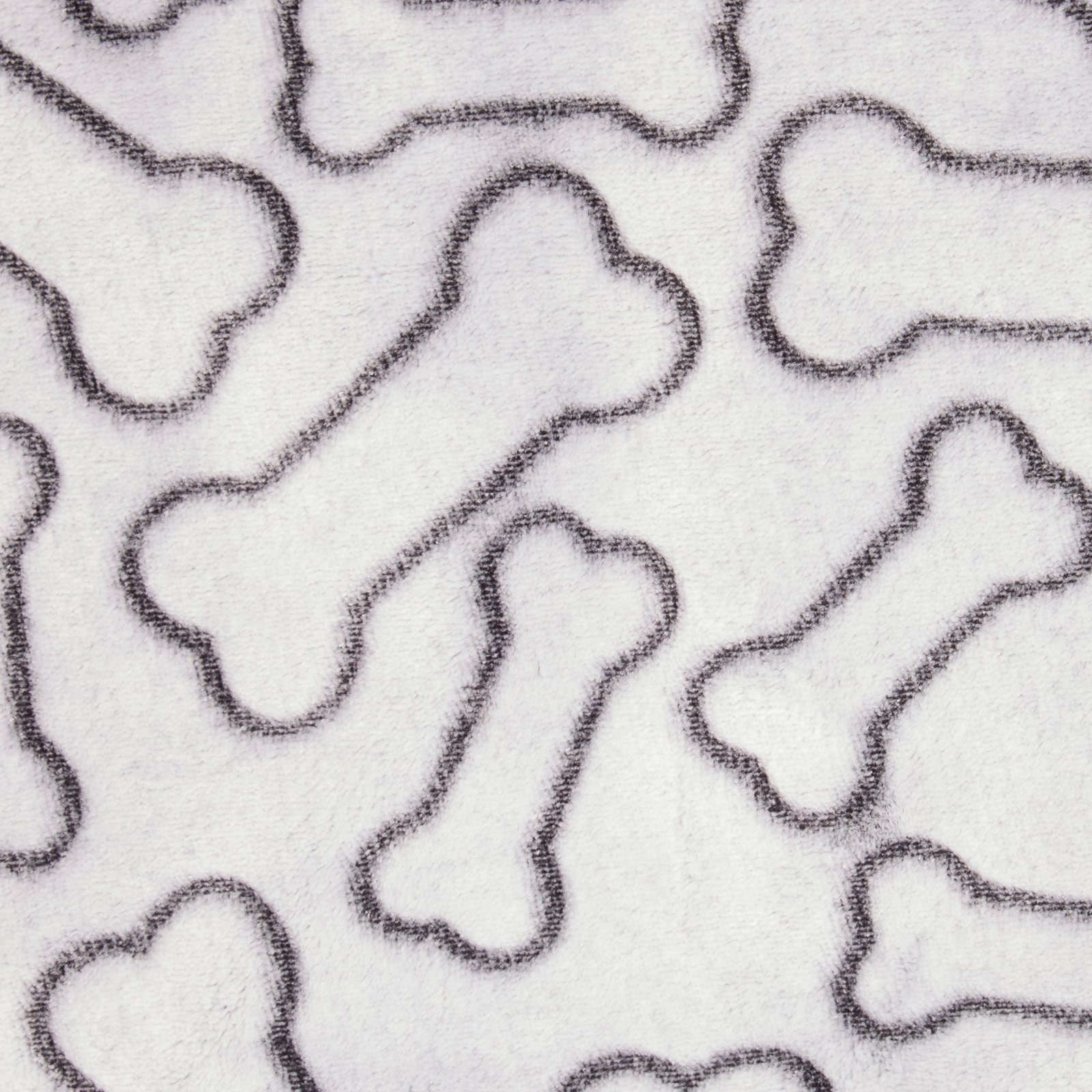 bone dry fleece pet blanket, embossed bone print, black 36x48"