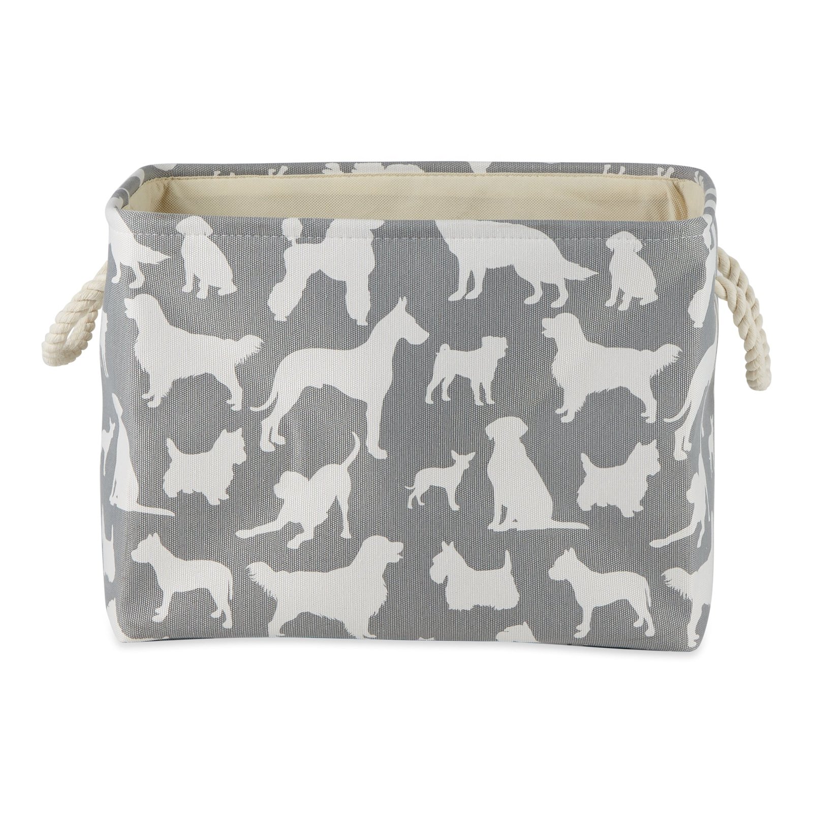 polyester pet bin dog show gray rectangle large 17.5x12x15