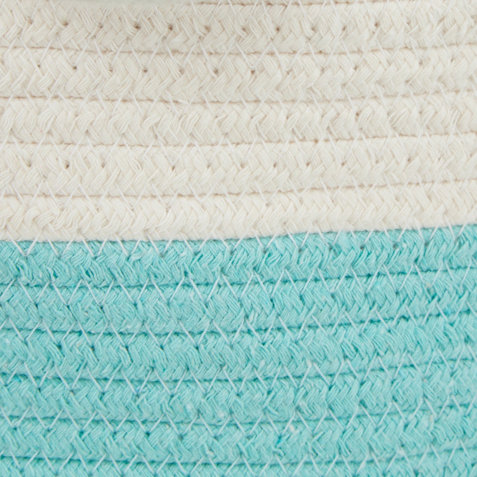 white & aqua cotton rope cat ears pet basket