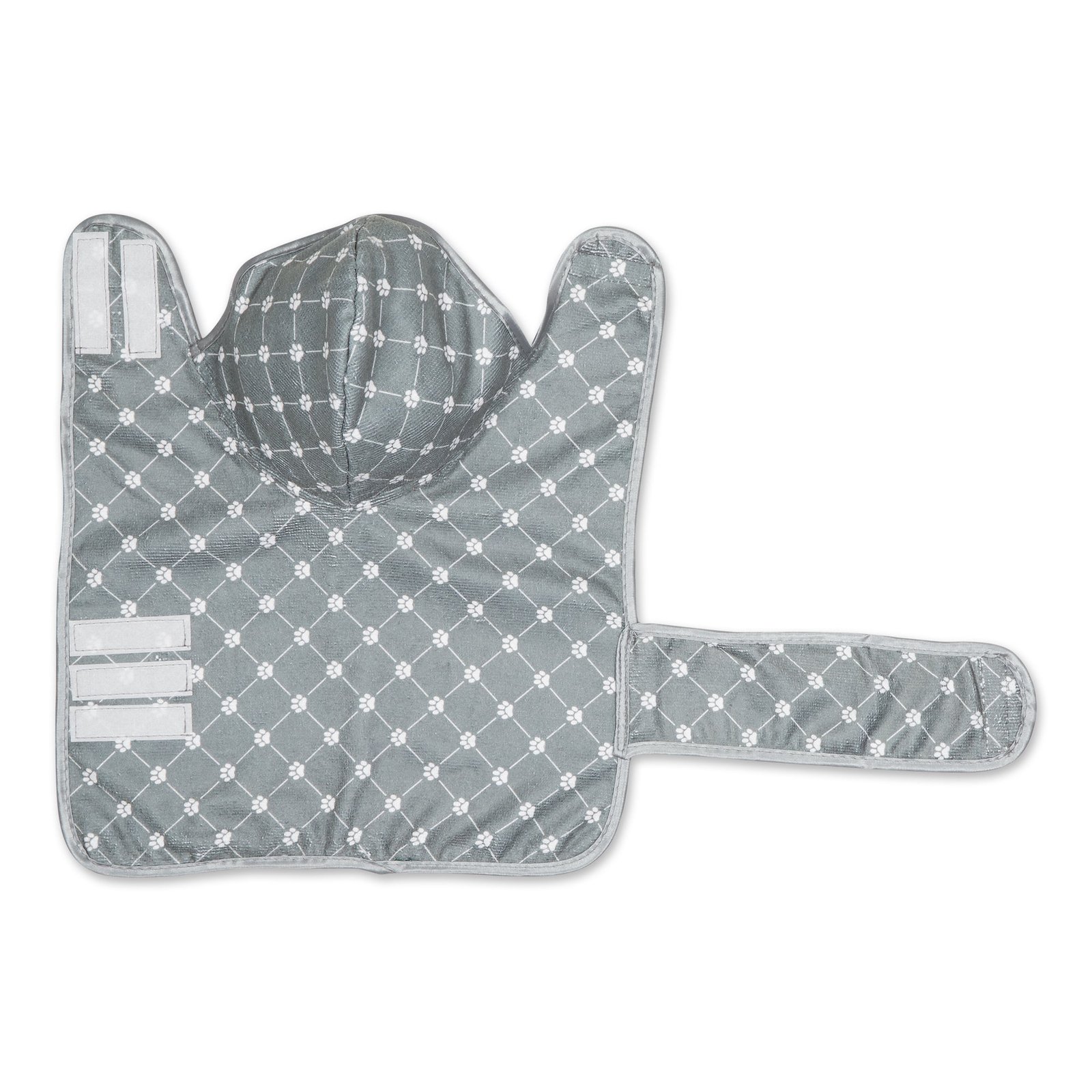 microfiber pet robe, trellis paw print gray x small up to 10 lbs