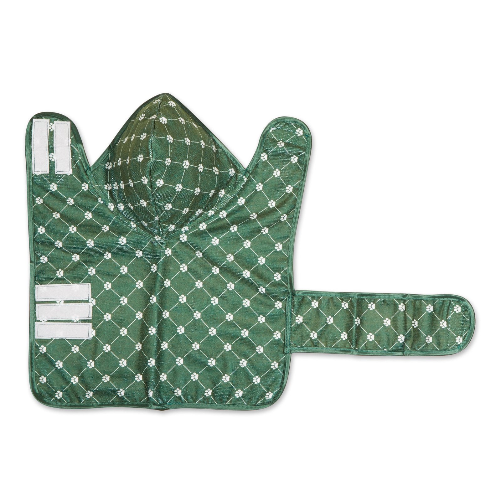 microfiber pet robe, trellis paw print hunter green x small, up to 10 lbs