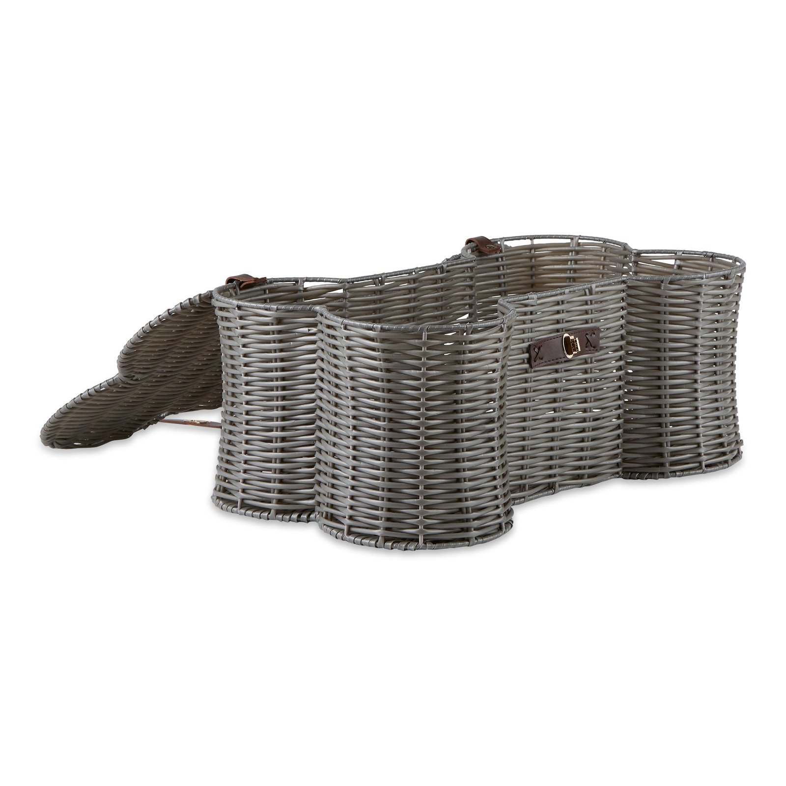 bone dry pet toy storage basket, bone shaped, gray, large 24x15x9"