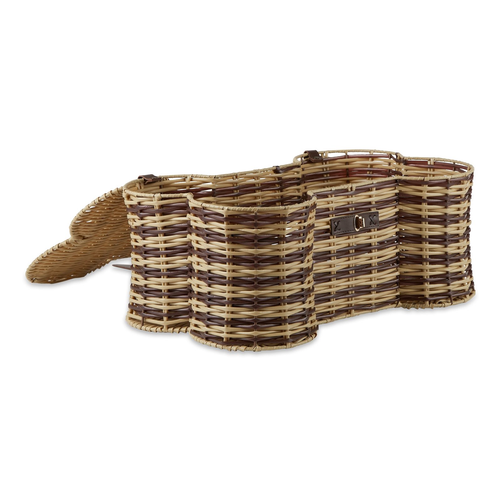 stripe bone shape toy basket small 17.5x11x7.5