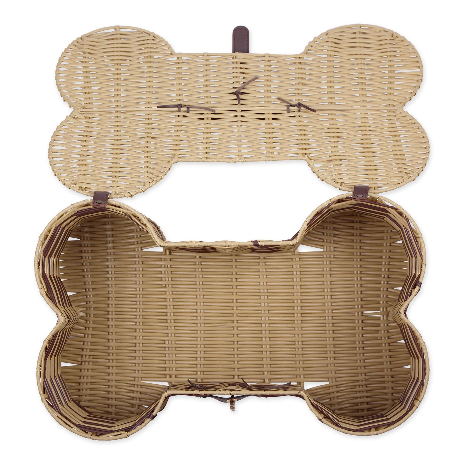 stripe bone shape toy basket medium 21x13x8