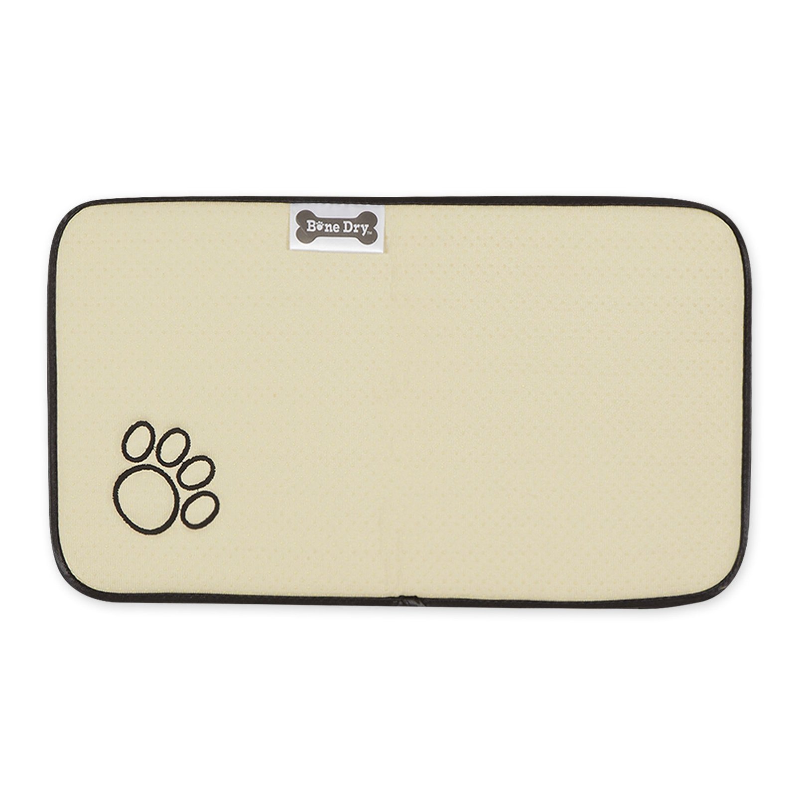 green stripe embroidered paw pet mat small