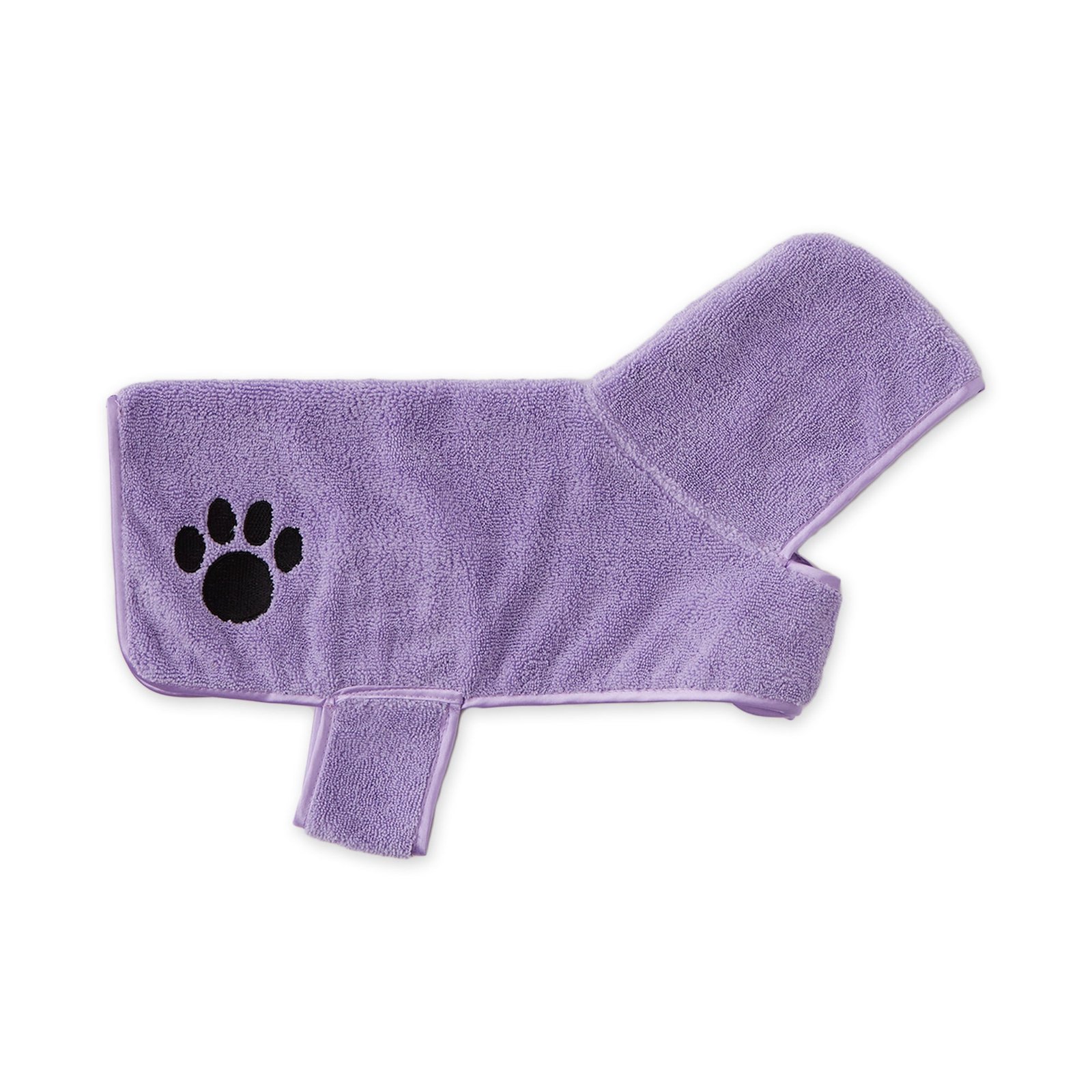 bone dry terry microfiber pet robe, embroidered paw print lavender small, 10 20 lbs
