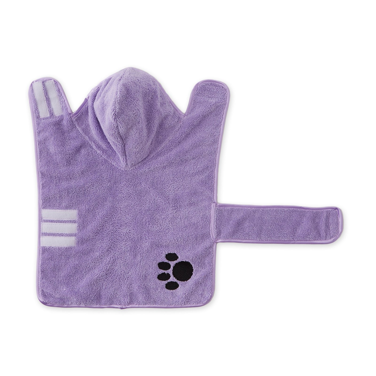 bone dry terry microfiber pet robe, embroidered paw print lavender small, 10 20 lbs