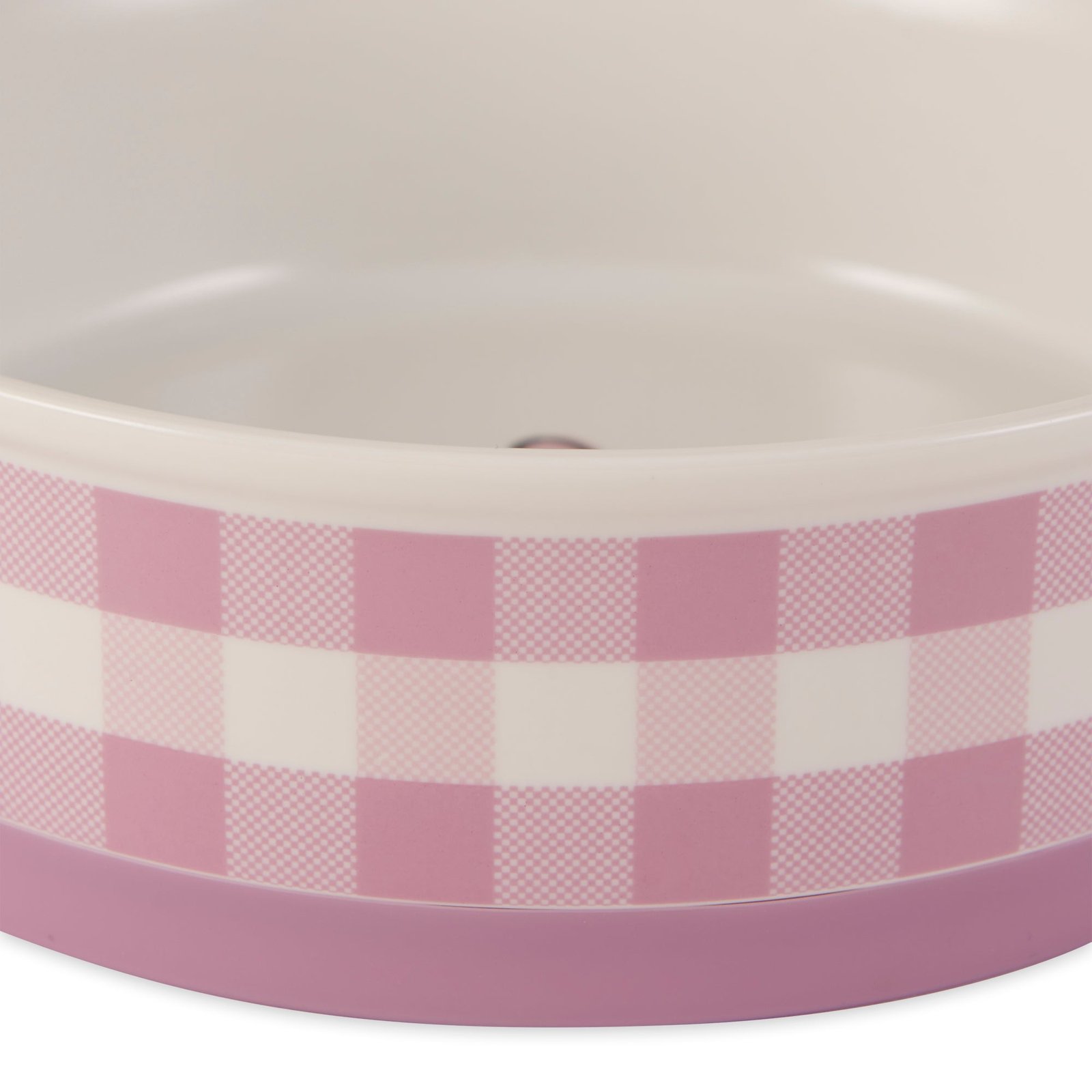 pansy petite check pet bowl set of 2, large 3.75 c. capacity