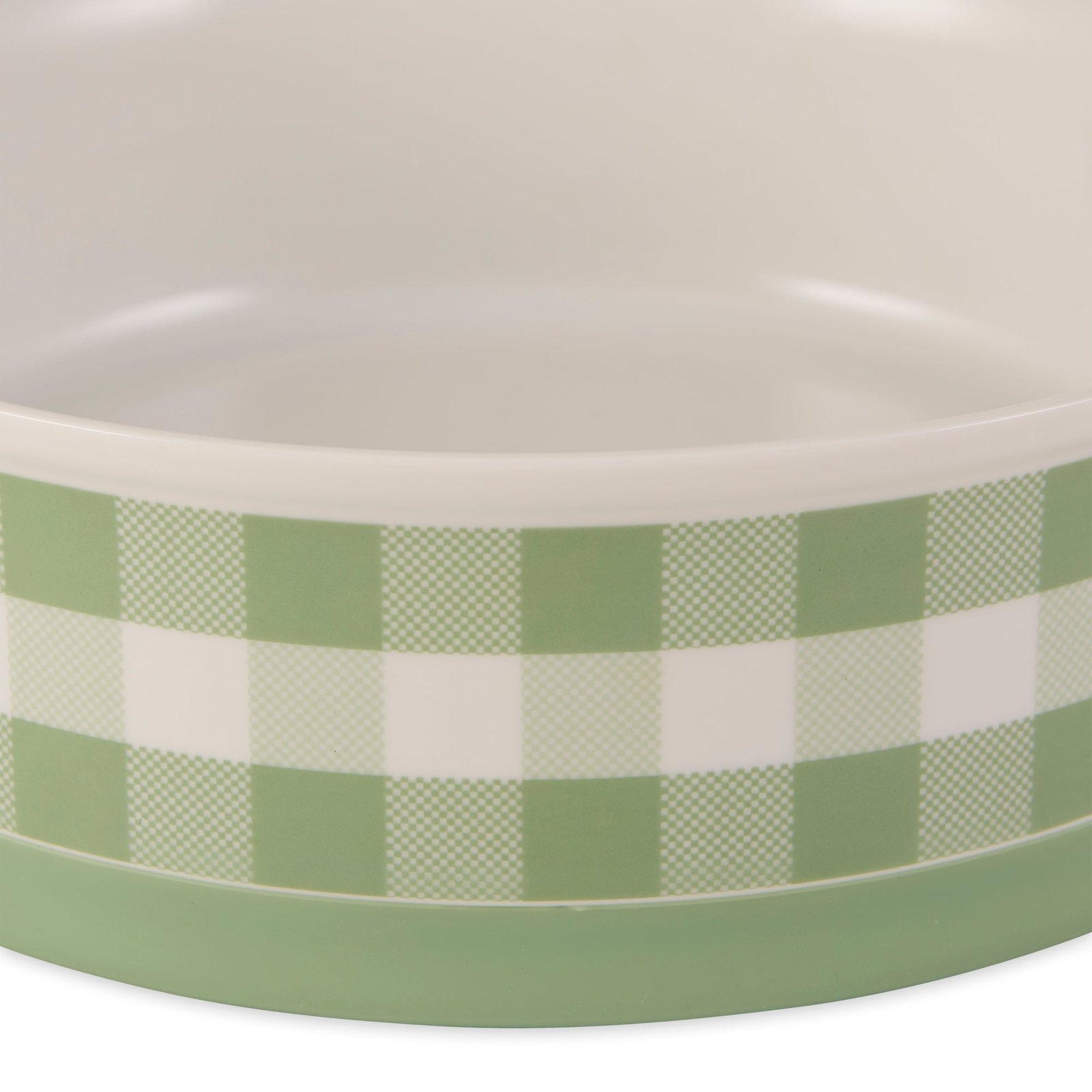 desert sage petite check pet bowl set of 2, small 3/4 c capacity