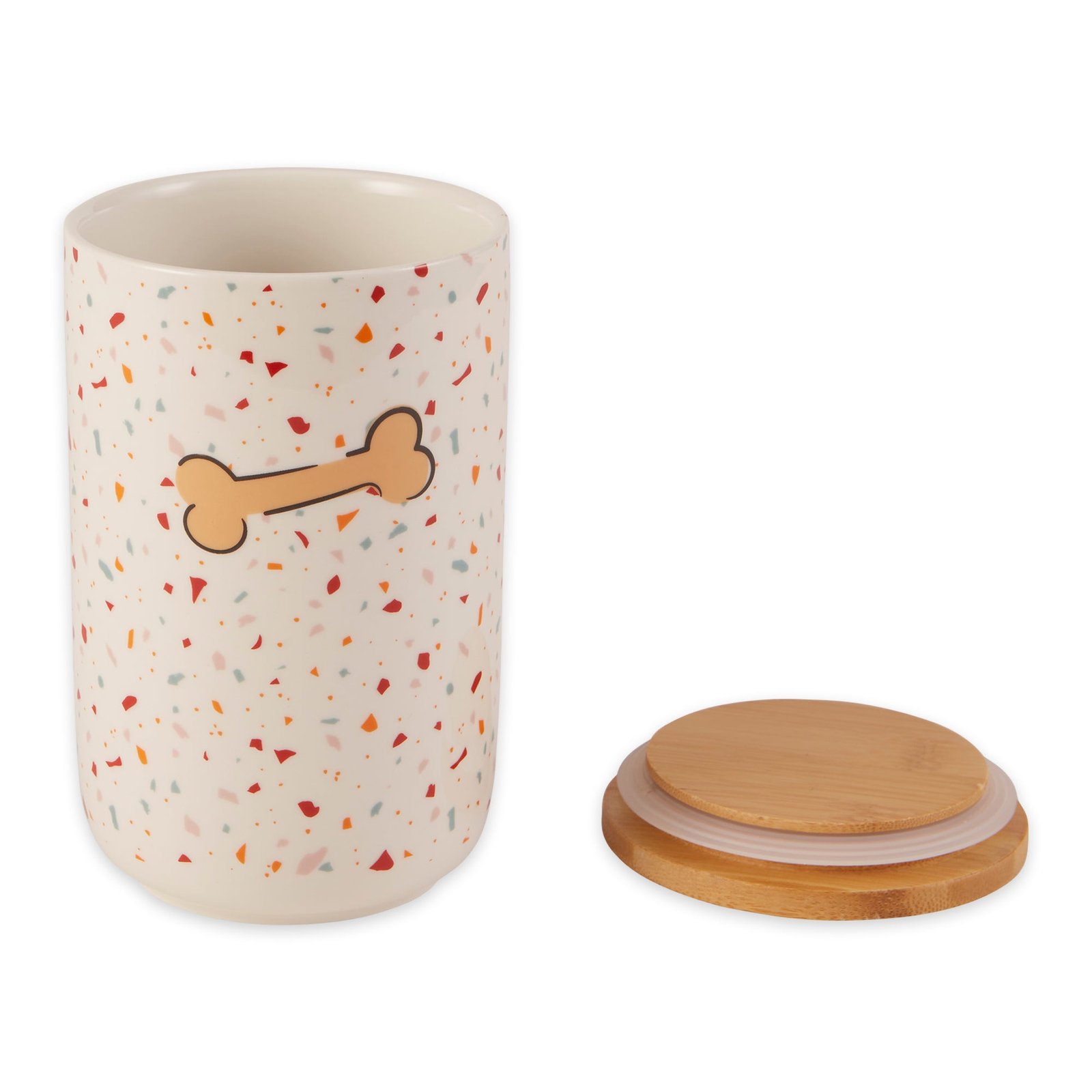 terrazzo pet treat canister 4.5 cup capacity