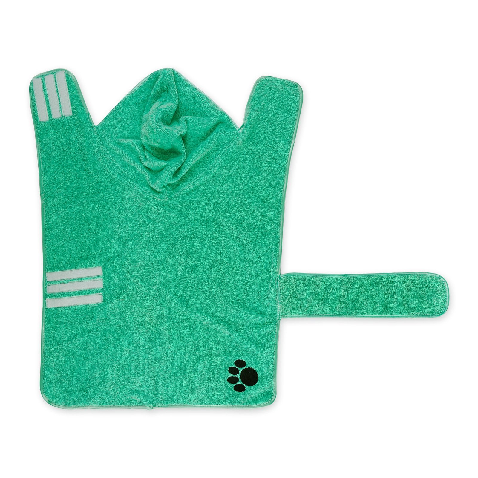 bone dry terry microfiber pet robe, embroidered paw print aqua large, 35 50 lbs