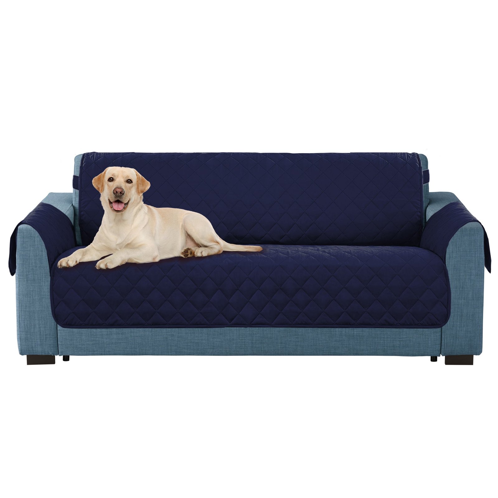 bone dry reversible pet furniture cover, navy, loveseat 98x76"