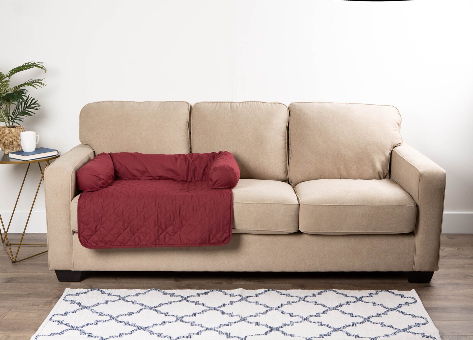 pet bolster furniter cover , cranberry, large 30"x46"x6"