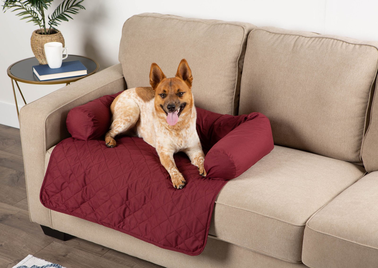 pet bolster furniter cover , cranberry, large 30"x46"x6"