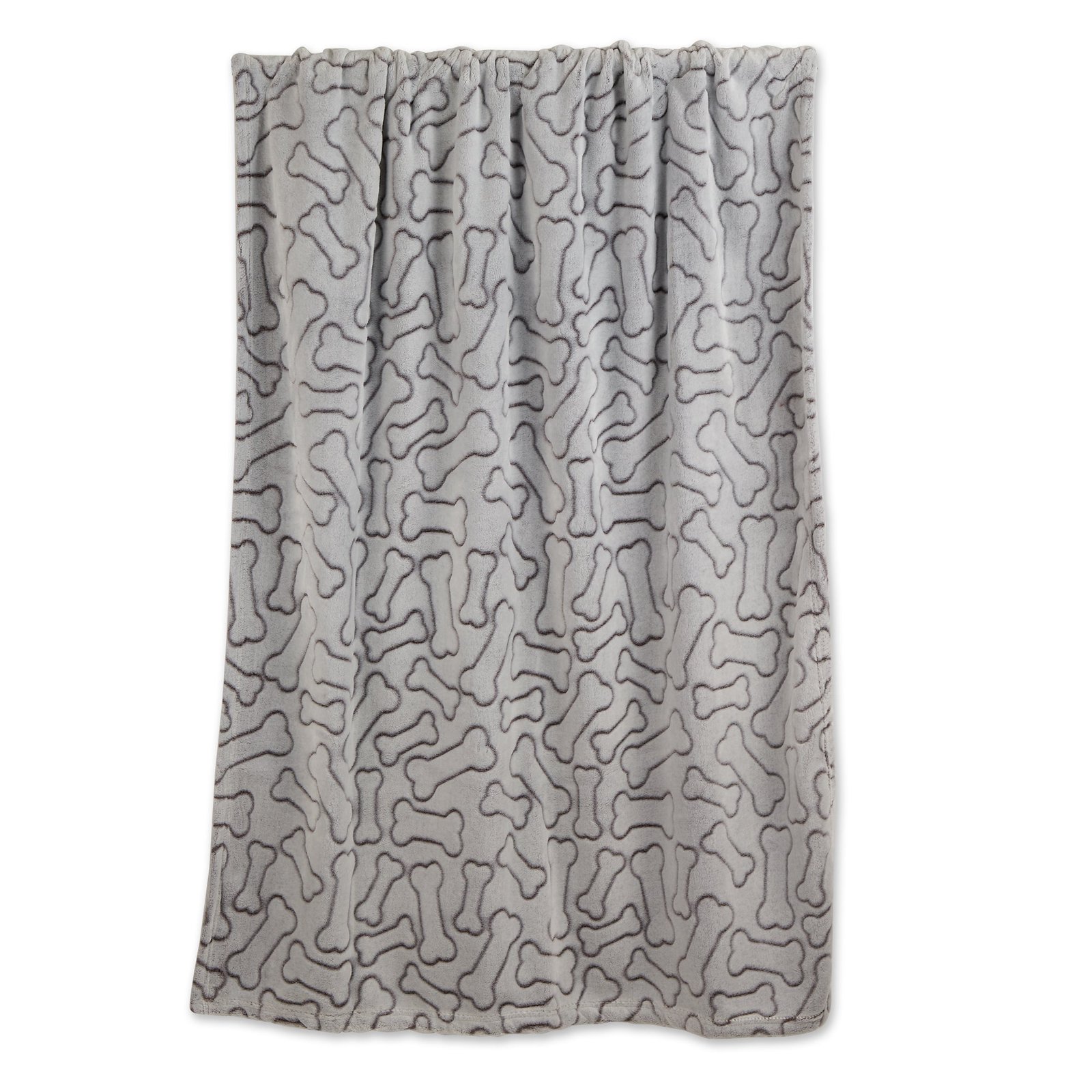 bone dry fleece pet blanket, embossed bone print, taupe 36x48"