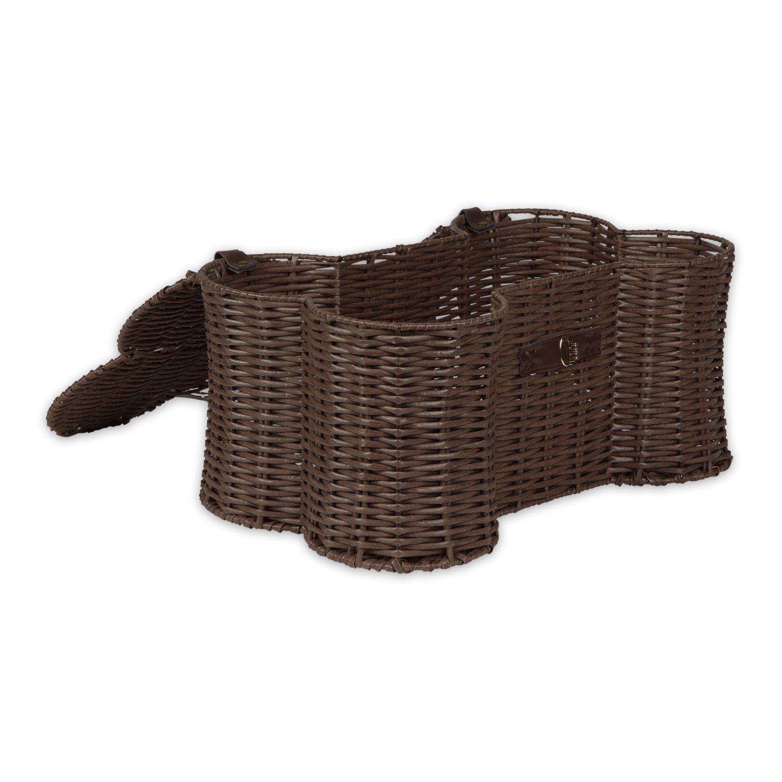 bone dry pet toy storage basket, bone shaped, brown, large 24x15x9"