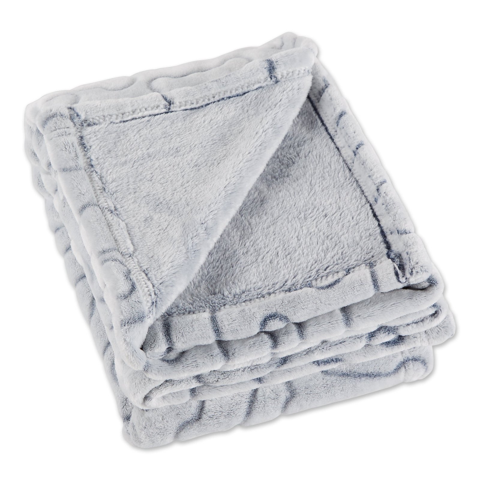 bone dry fleece pet blanket, embossed bone print, gray 36x48"