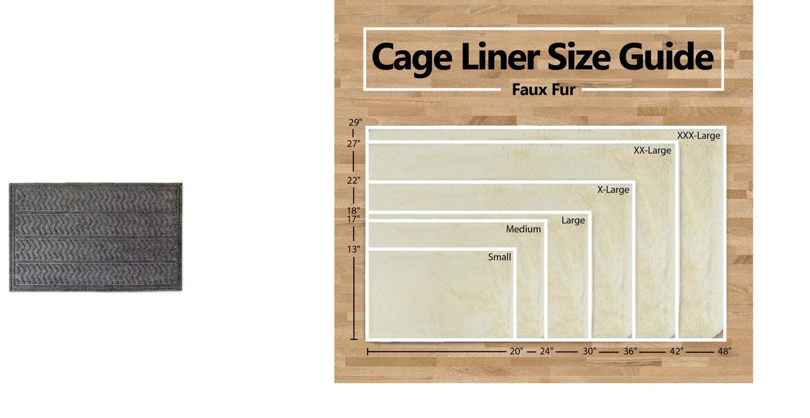 pet crate liner, faux fur, white, x large 22x36"