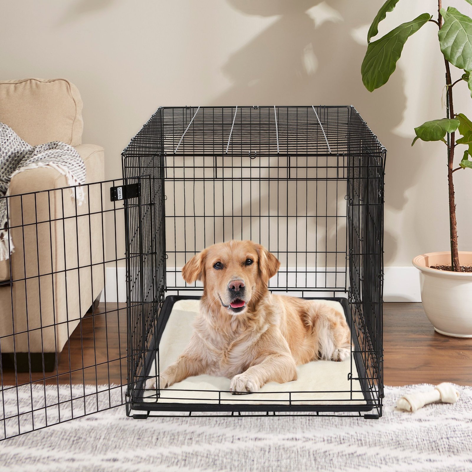 pet crate liner, faux fur, white, xxx large 29x48"
