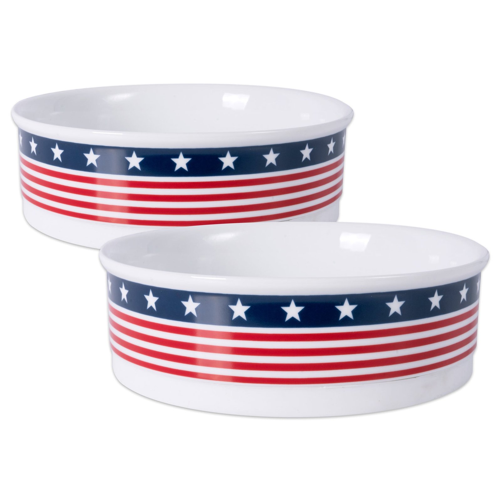 stars & stripes single pet bowl, large 3.75 c. capacity