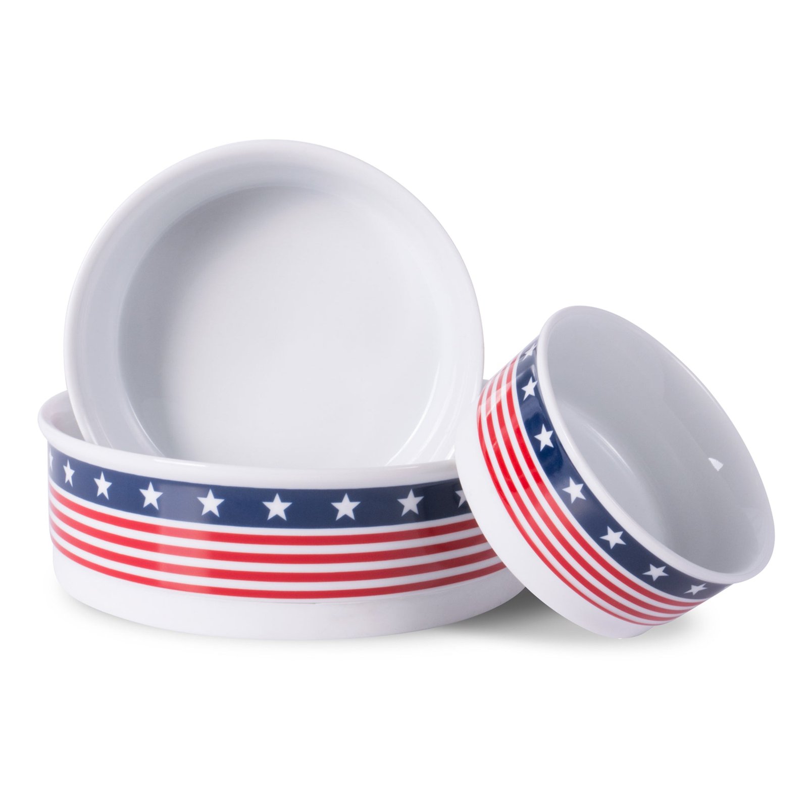 stars & stripes single pet bowl, large 3.75 c. capacity