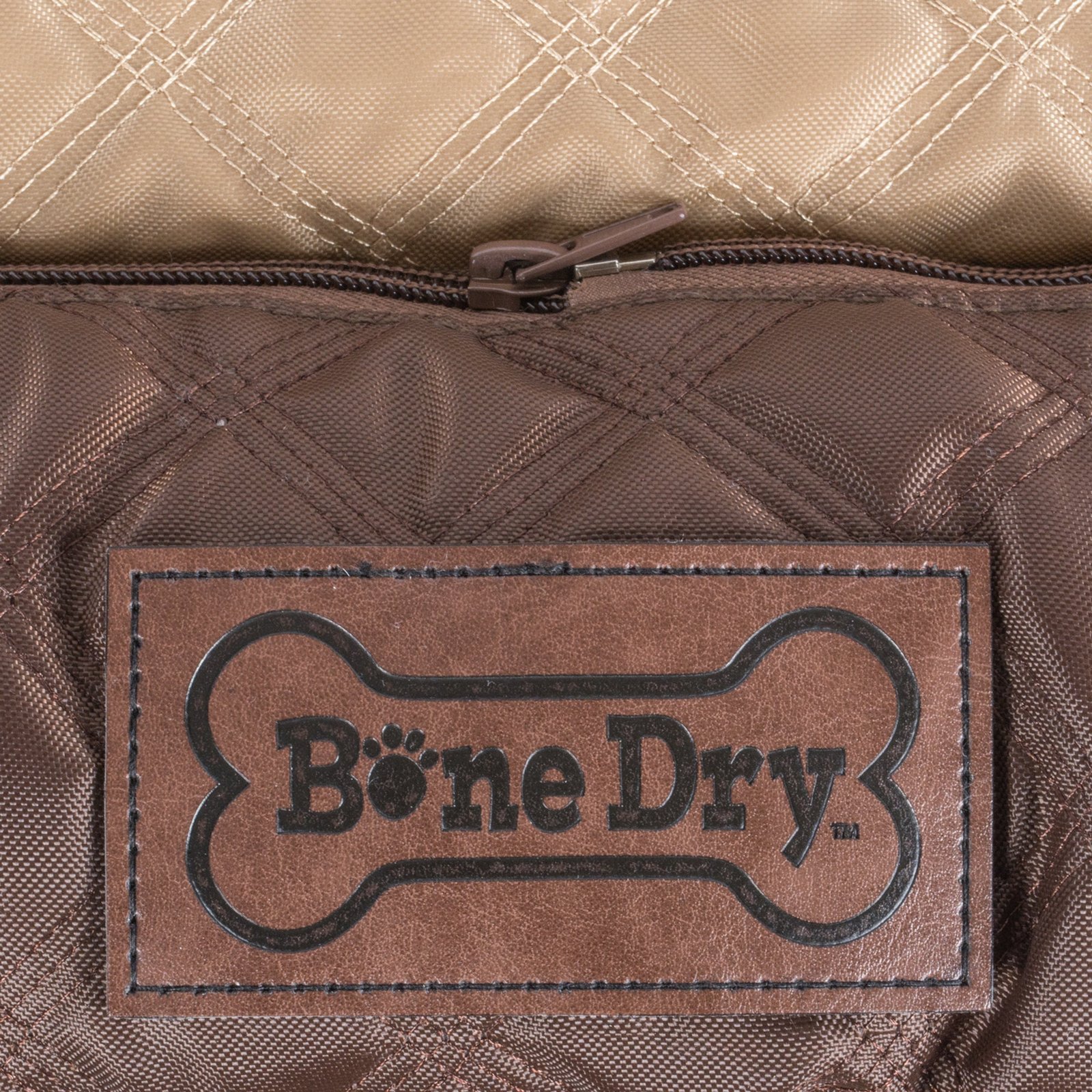 bone dry pet bed/mat, quilted border cushion, brown, medium 20x28"