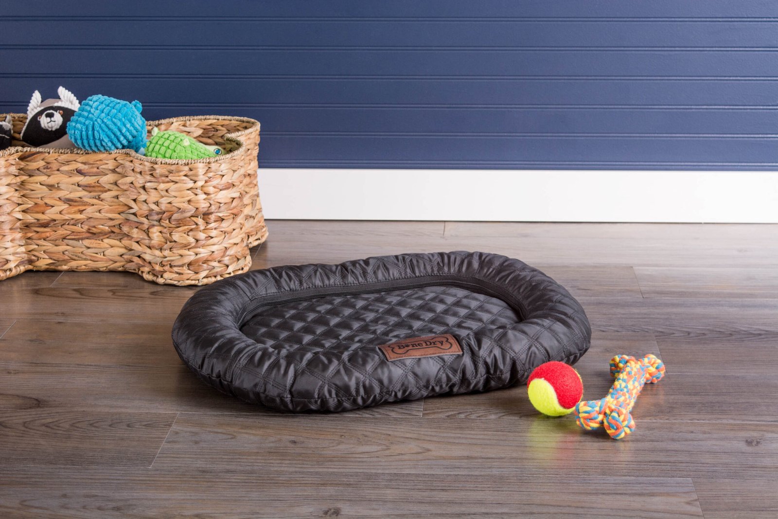 bone dry pet bed/mat, quilted border cushion, black, x large 26x39"