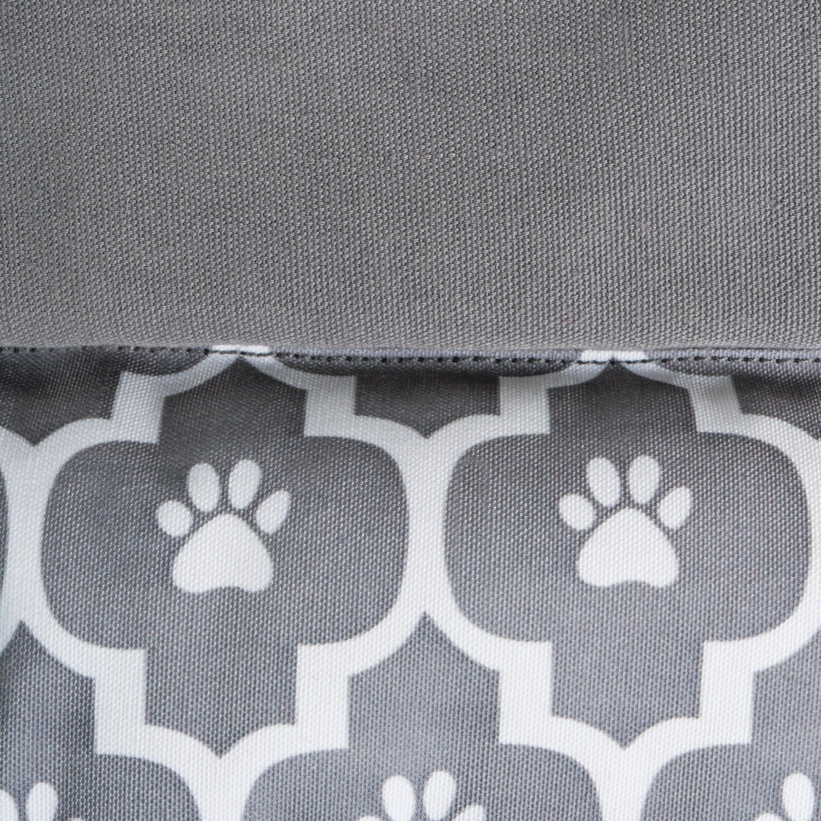 bone dry pet bed/mat, lattice paw print border cushion, gray, medium 20x28"
