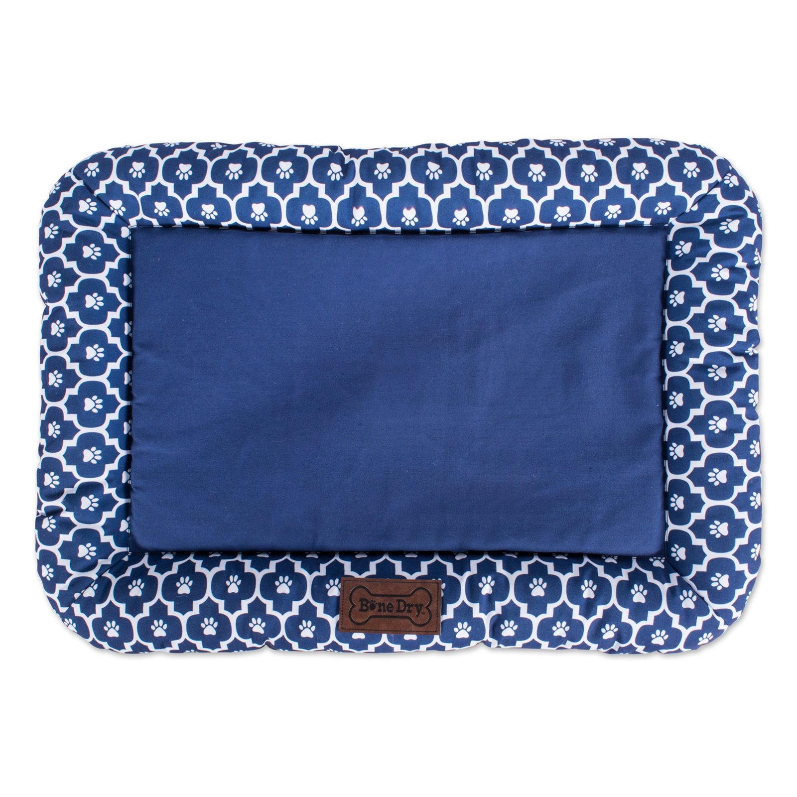 bone dry pet bed/mat, lattice paw print border cushion, gray, large 22x34"