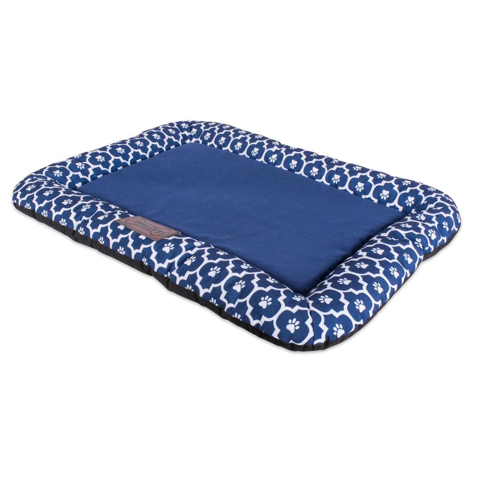 bone dry pet bed/mat, lattice paw print border cushion, gray, large 22x34"
