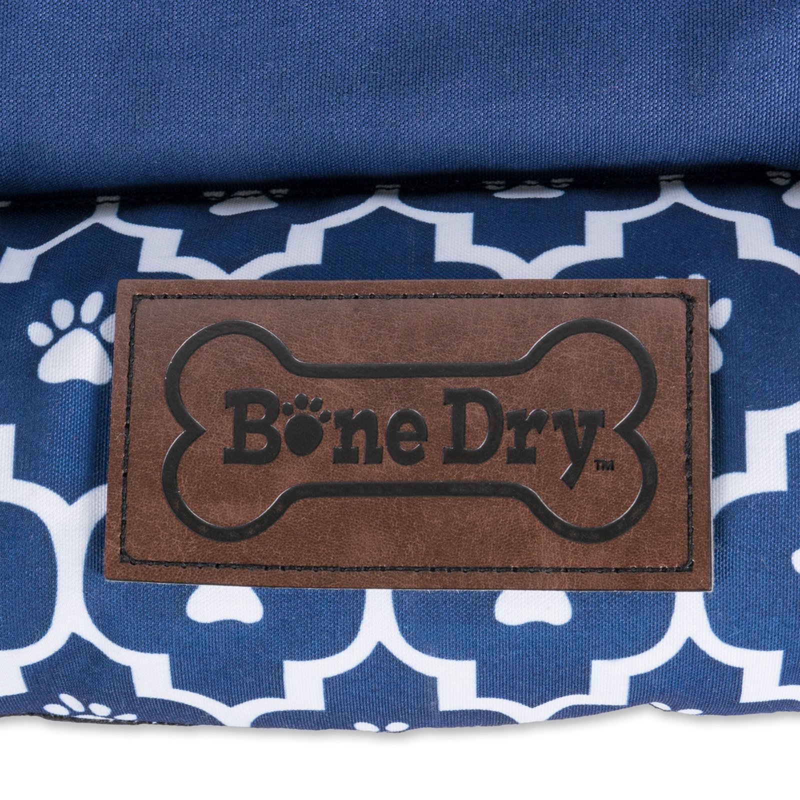 bone dry pet bed/mat, lattice paw print border cushion, gray, large 22x34"
