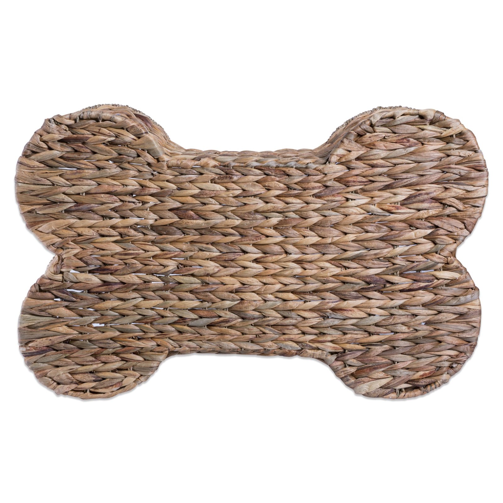 bone dry hyacinth pet storage basket, bone shaped, natural, medium 21x13x8"