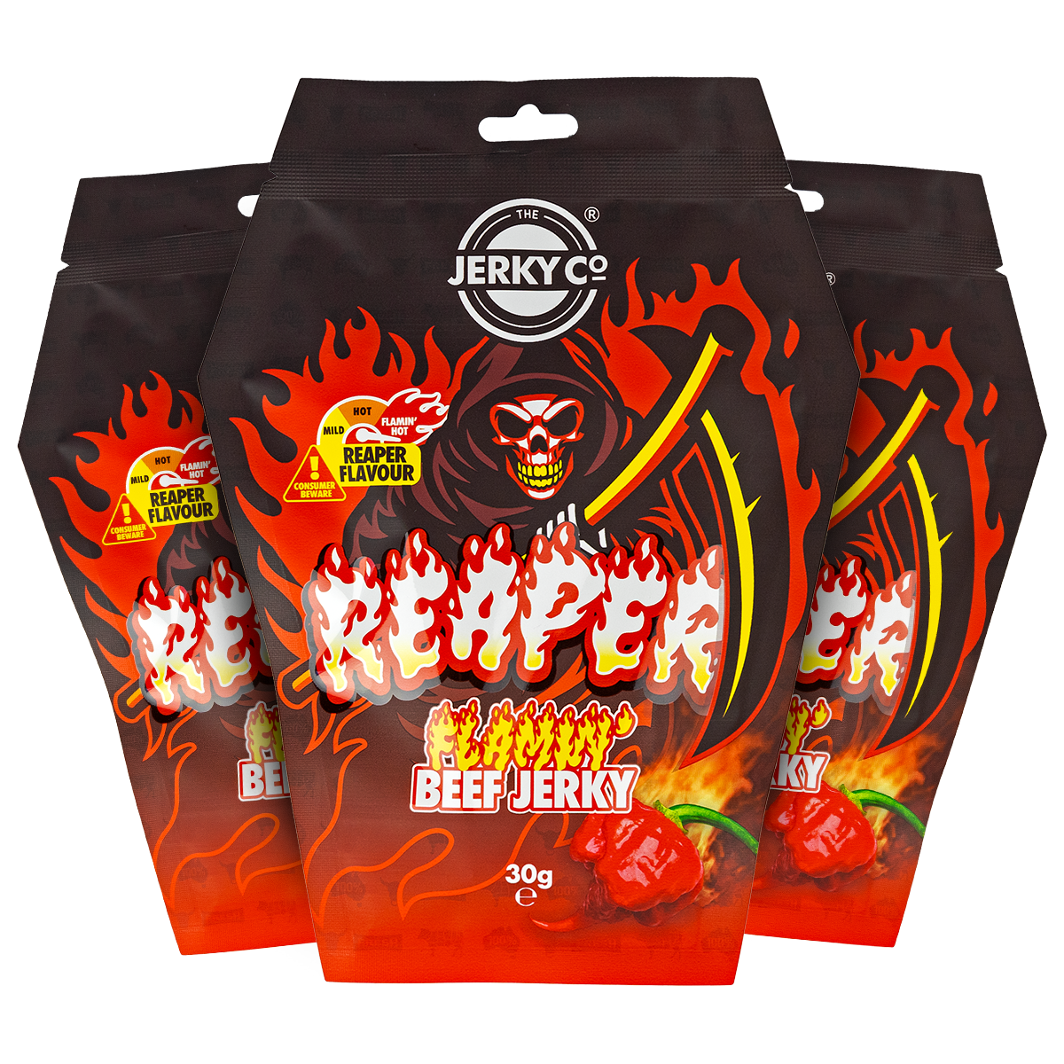reaper flamin' hot beef jerky