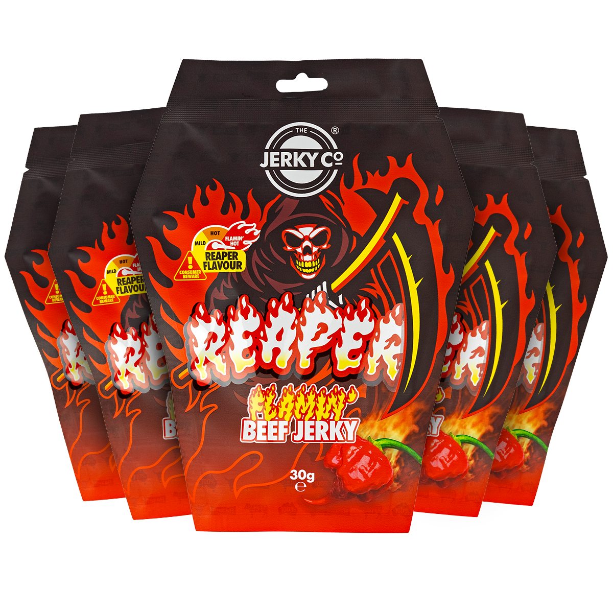 reaper flamin' hot beef jerky