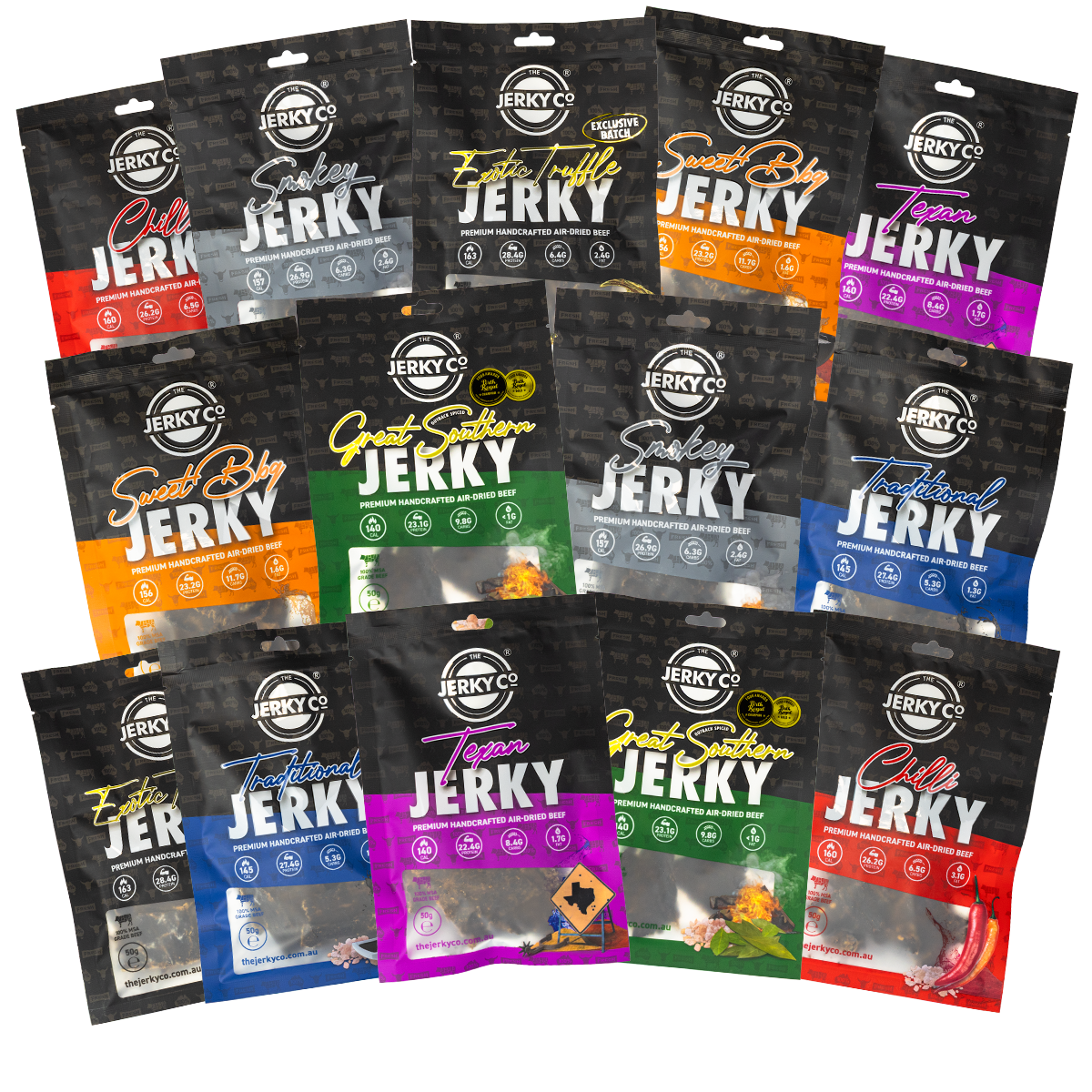 the big jerky sampler pack 14 x 50g