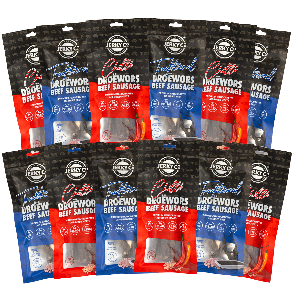 the big droëwors sampler pack 12 x 70g