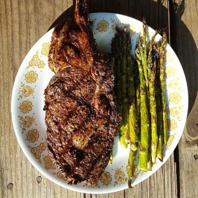 bison tomahawk ribeye steak